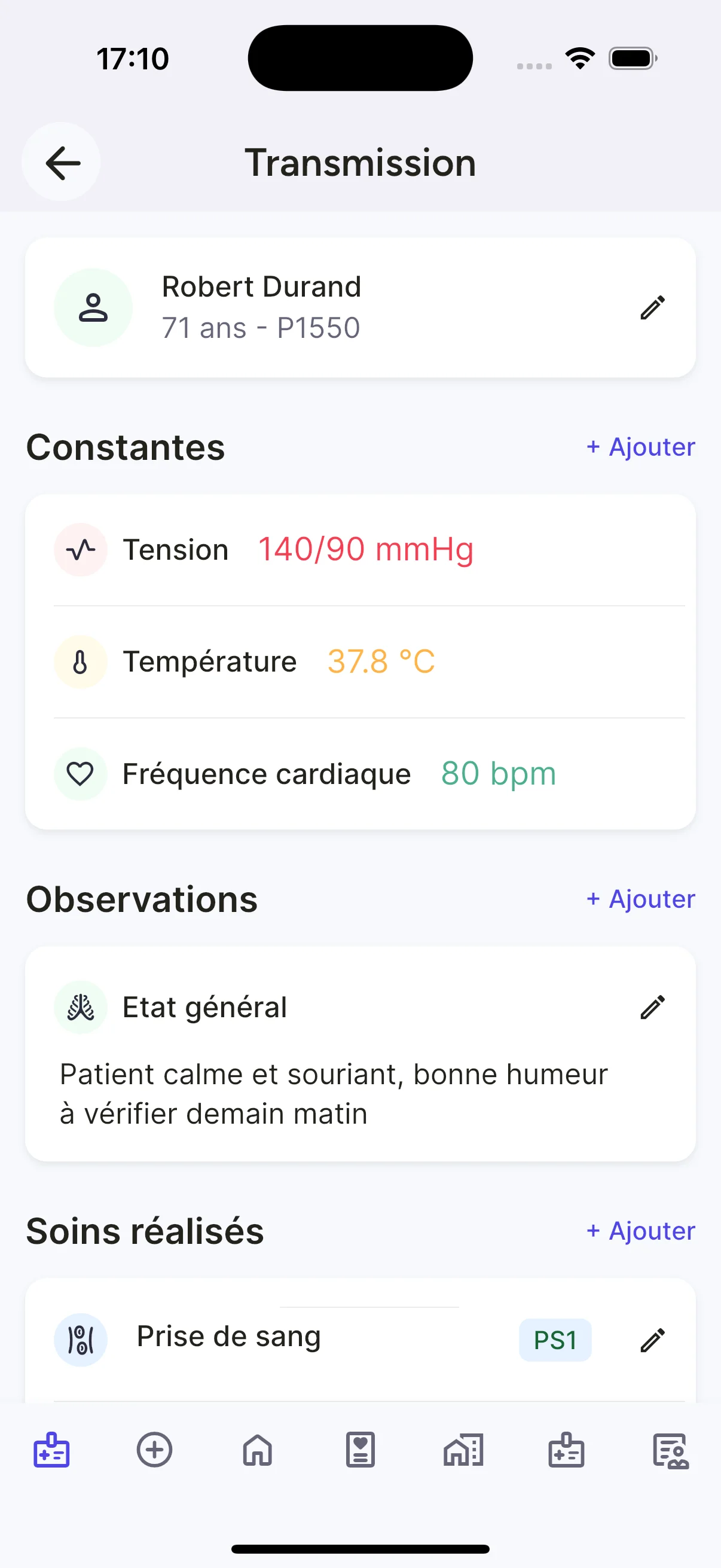 Transmission Mellya organisée en constantes et observations